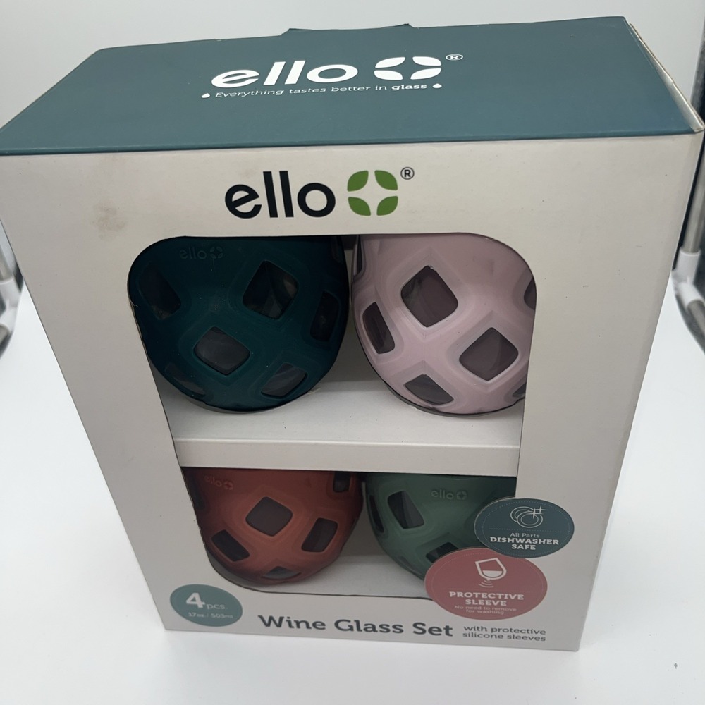 Ello Stemless Wine Glass Set 4 Glasses 17 Oz - Picture 12 of 15